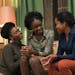 This image released by Annapurna Pictures shows Teyonah Parris, from left, KiKi Layne and Regina King in a scene from "If Beale Street Could Talk." (T