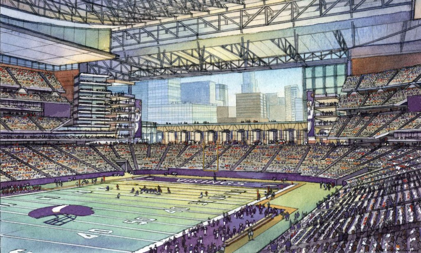 Artist's rendering of Vikings stadium