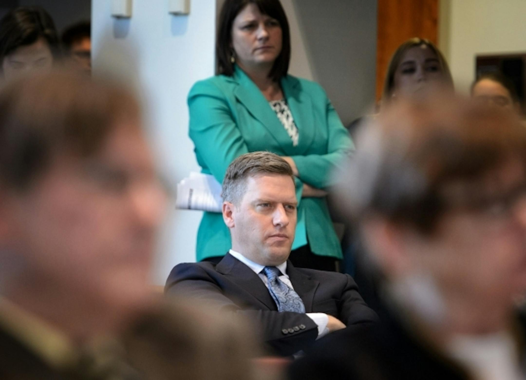 Minnesota House Speaker Kurt Daudt and House Majority Leader Joyce Peppin listened as Governor Mark Dayton talked about the state's projected budget surplus of $1.87 billion.            ] GLEN STUBBE * gstubbe@startribune.com  Thursday, December 3, 2015  The state's projected budget surplus grew to $1.87 billion, the Minnesota Management and Budget Office reported Thursday.  Minnesota Management and Budget Commissioner Myron Frans, State Economist Dr. Laura Kalambokidis, and State Budget Director Margaret Kelly will release the State of Minnesota November Budget and Economic Forecast.
