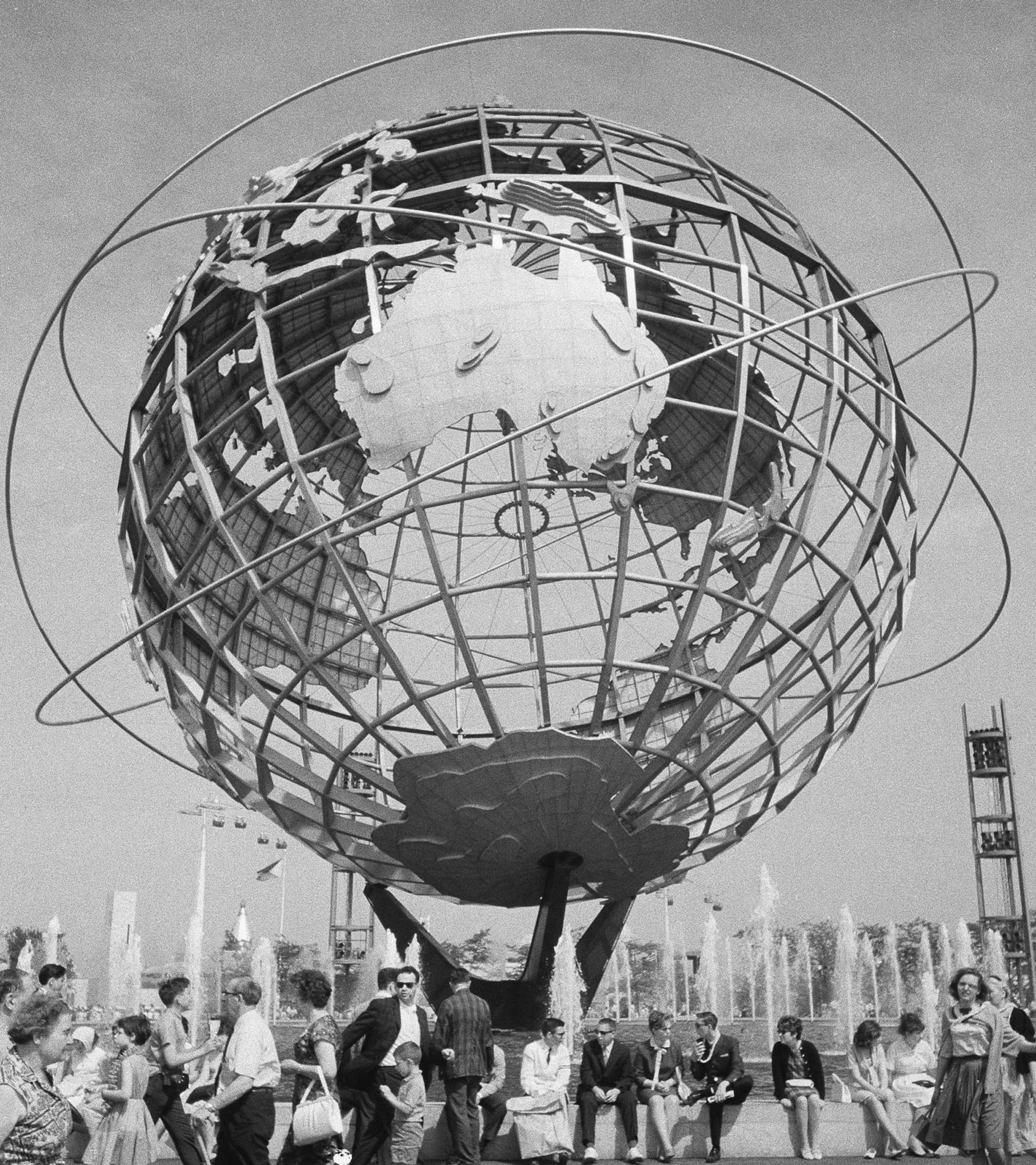 The Unisphere of the World's Fair in the Queens borough of New York is shown, April 30, 1964. (AP Photo) ORG XMIT: APHS306187