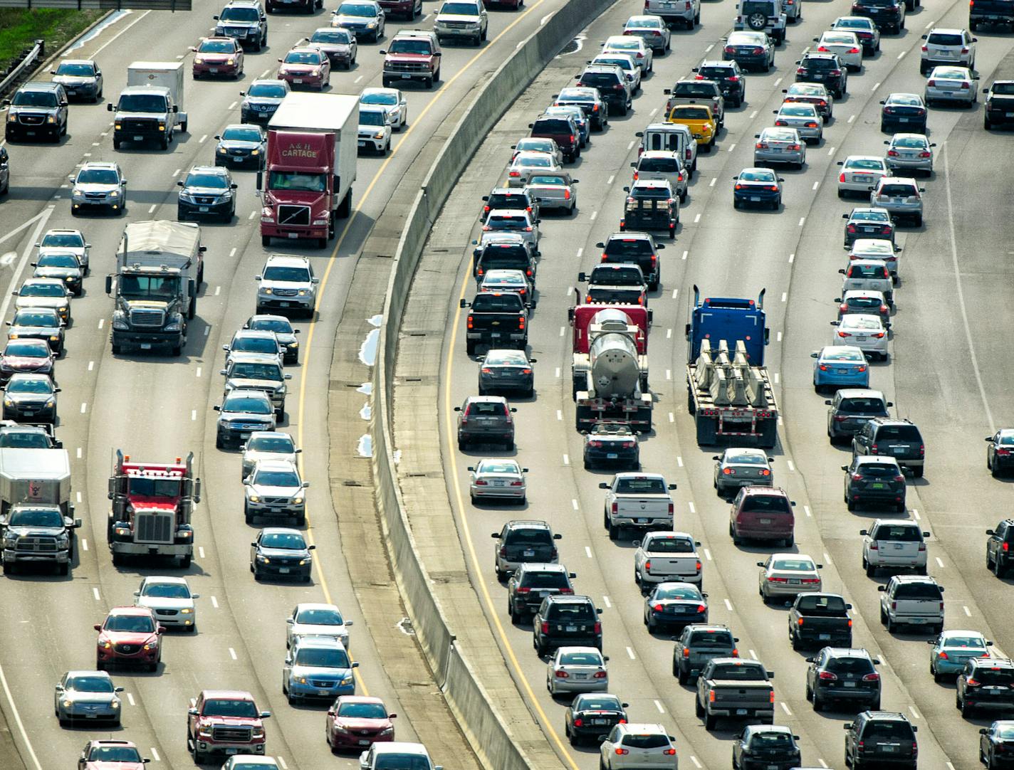 Heavy traffic congestion for the afternoon commute on Interstate 494 at France Avenue in Bloomington on May 7, 2015.