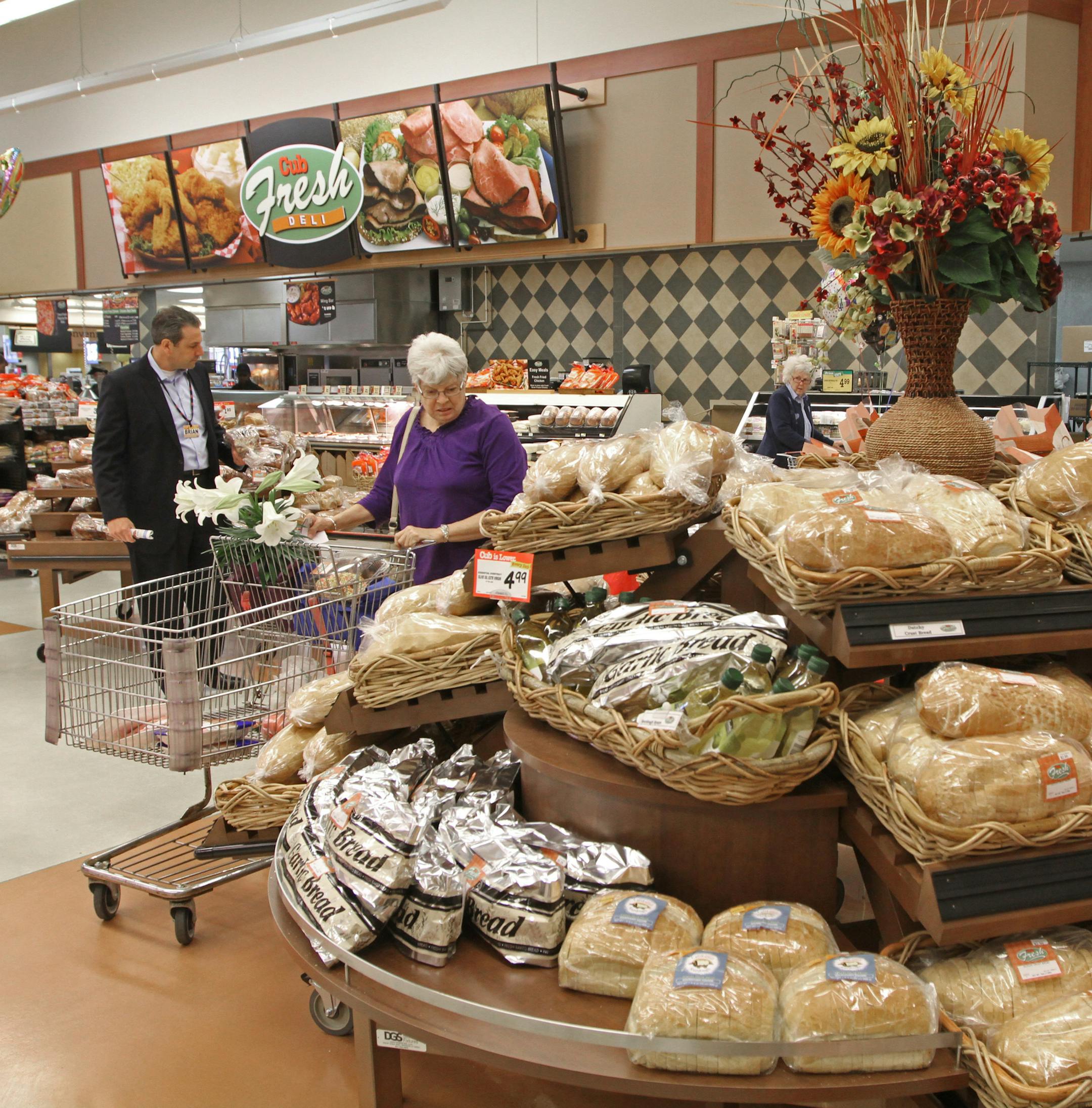 (left) Cub President Brian Audette, photographed 4/3/13 in the fresh bakery area of the Stillwater flagship store. With Supervalu's $3.3 billion deal done and the company now half the size it used to be, Cub Foods is its largest conventional grocery chain remaining, as measured by number of stores. We talk with Cub President Brian Audette about the chain's future in the Twin Cities, where it is the largest grocery operator. Will look at it plans to deal with increasing pressure from low price le