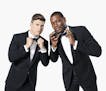 Colin Jost, left, and Michael Che will host "The 70th Primetime Emmy Awards." (Mary Ellen Matthews/NBC) ORG XMIT: 1240219