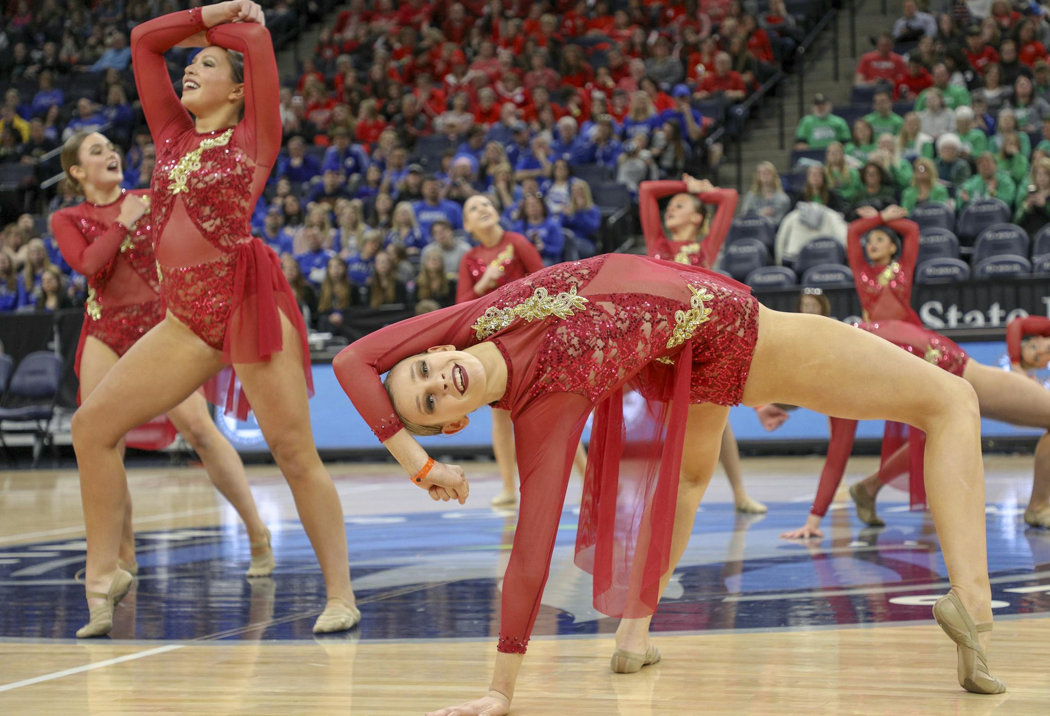 The St. Cloud Tech Tigrettes perform at the State Jazz Tournament. [ Special to Star Tribune, photo by Matt Blewett, Matte B Photography, matt@mattebphoto.com, Dance, Target Center, February 15, 2019, Minneapolis Minnesota, SAXO 1008248102 PREP021619.dance