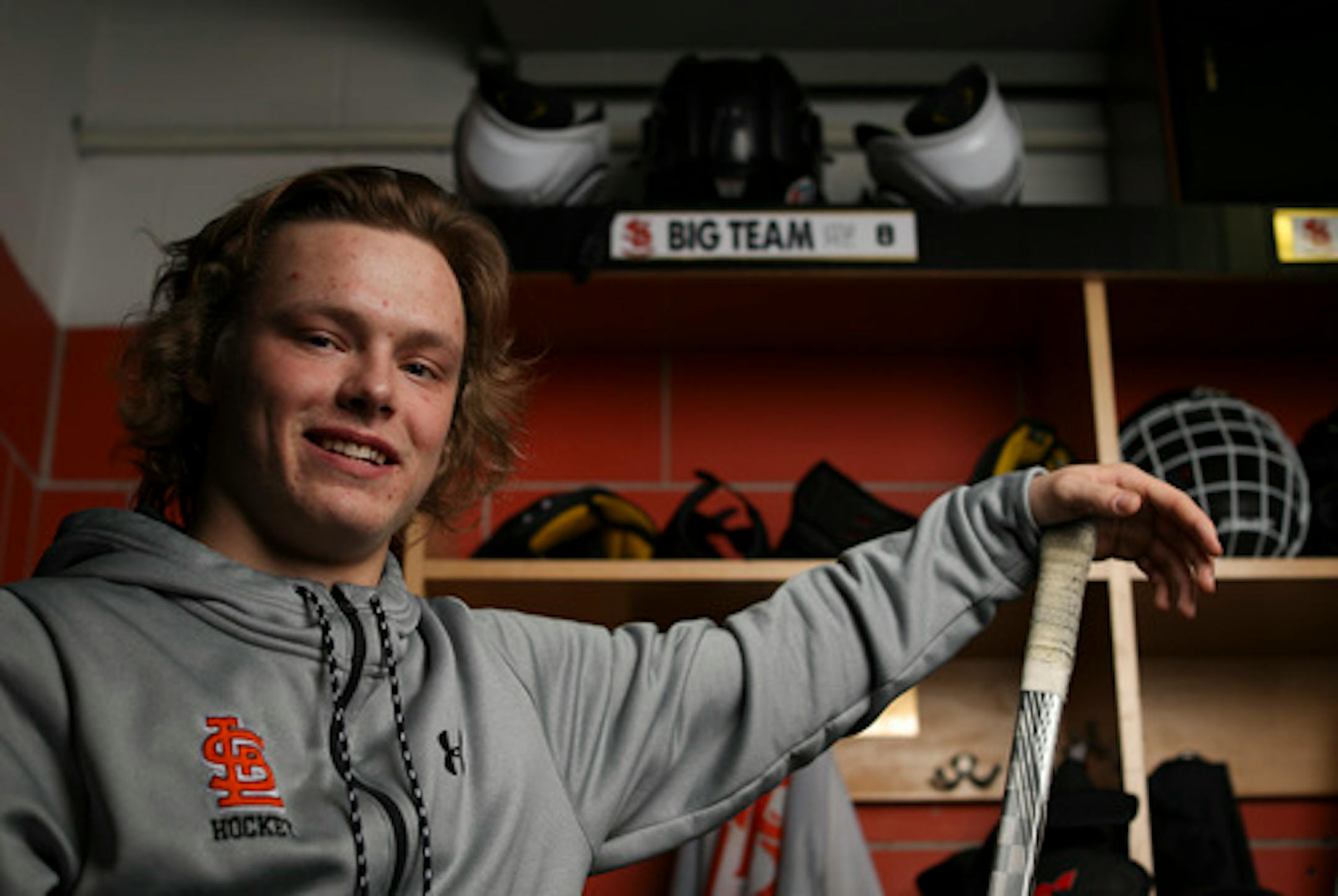 St. Louis Park senior forward Bauer Neudecker in 2017.