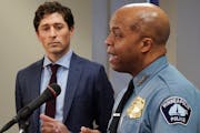 Minneapolis Mayor Jacob Frey, standing a distance from police Chief Medaria Arradondo, watched as the chief outlined how the city will enforce the new