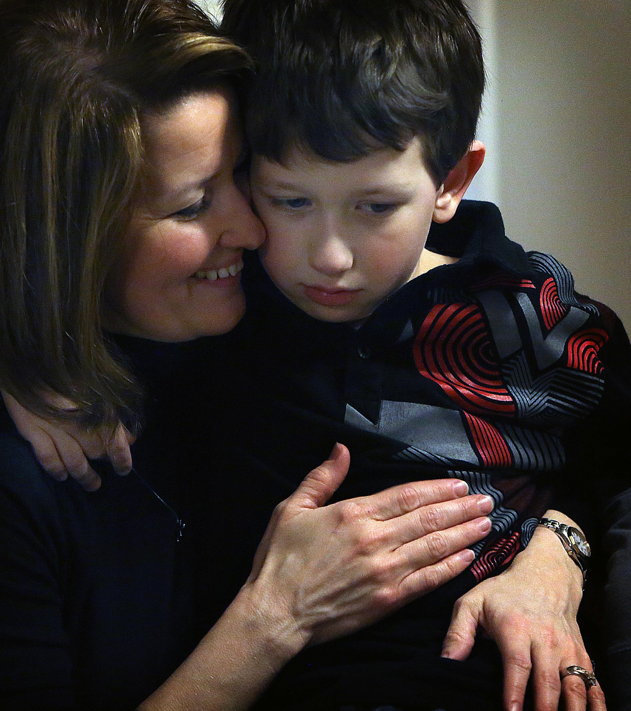 Ayden sat quietly with his mother, Tisha Mette, during a break in one of his daily therapy sessions.] (JIM GEHRZ/STAR TRIBUNE) / April 11, 2013 / 3:00 PM Plymouth, MN ‚Äì BACKGROUND INFORMATION (From Maura Lerner)- Ayden Mette, who turns 8 next week, is in an intensive therapy program for autism. His therapists come to his home in Plymouth to work with him 56 hours a week. His parents credit the therapists for helping him learn to speak and shed some of his autistic behaviors, s