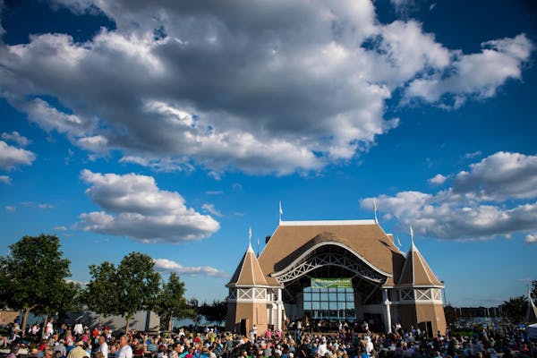 The view from the hill overlooking the Lake Harriet Bandshell Tuesday night.
