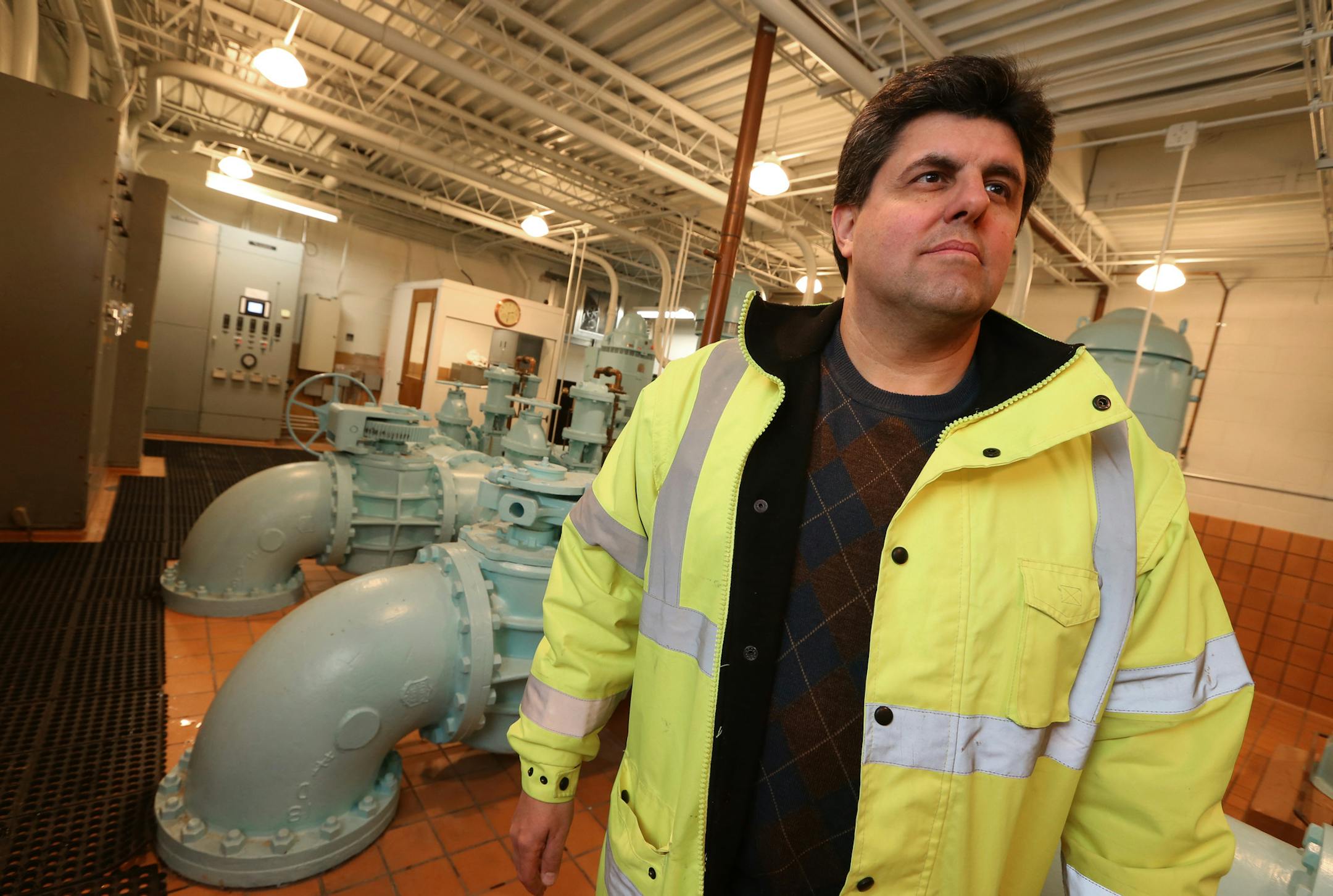 Kelley Janes, Golden Valley water manager was photographed in the cities main water pump house on 2/5/14. Golden Valley, Crystal and New Hope residents came within an hour of running out of tap water last summer when a storm knocked out water pump power and a major watermain exploded in Robbinsdale. We came within minutes of no water, said Golden Valley Mayor Shep Harris. The narrowly escaped tri-city drought highlighted the lack of a water backup plan, an issue the three cities had discussed fo