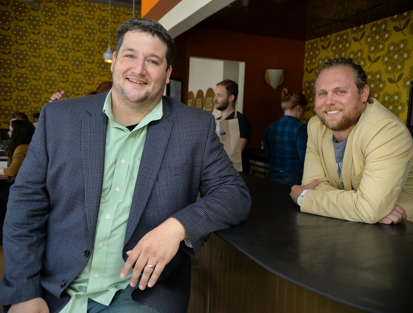 Revival co-owners Thomas Boemer, left, and Nick Rancone, at the restaurant&#x2019;s bar.