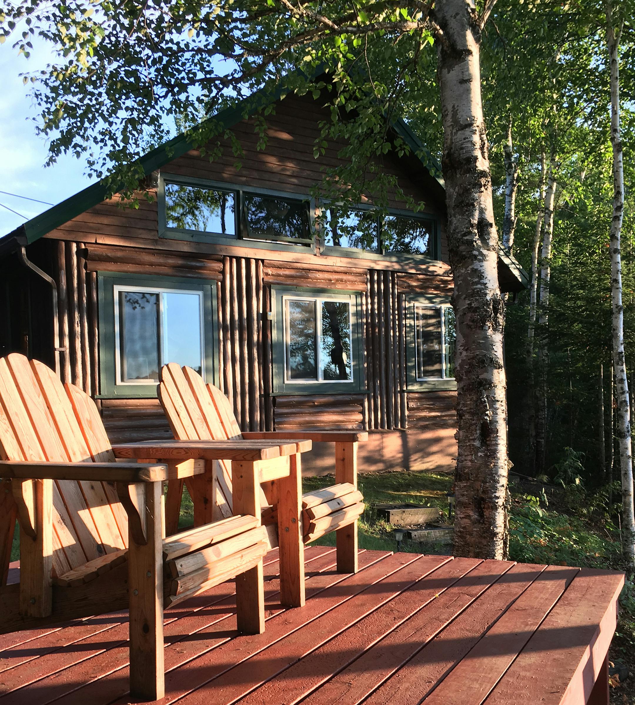 The cabin is on a lake with no public access.