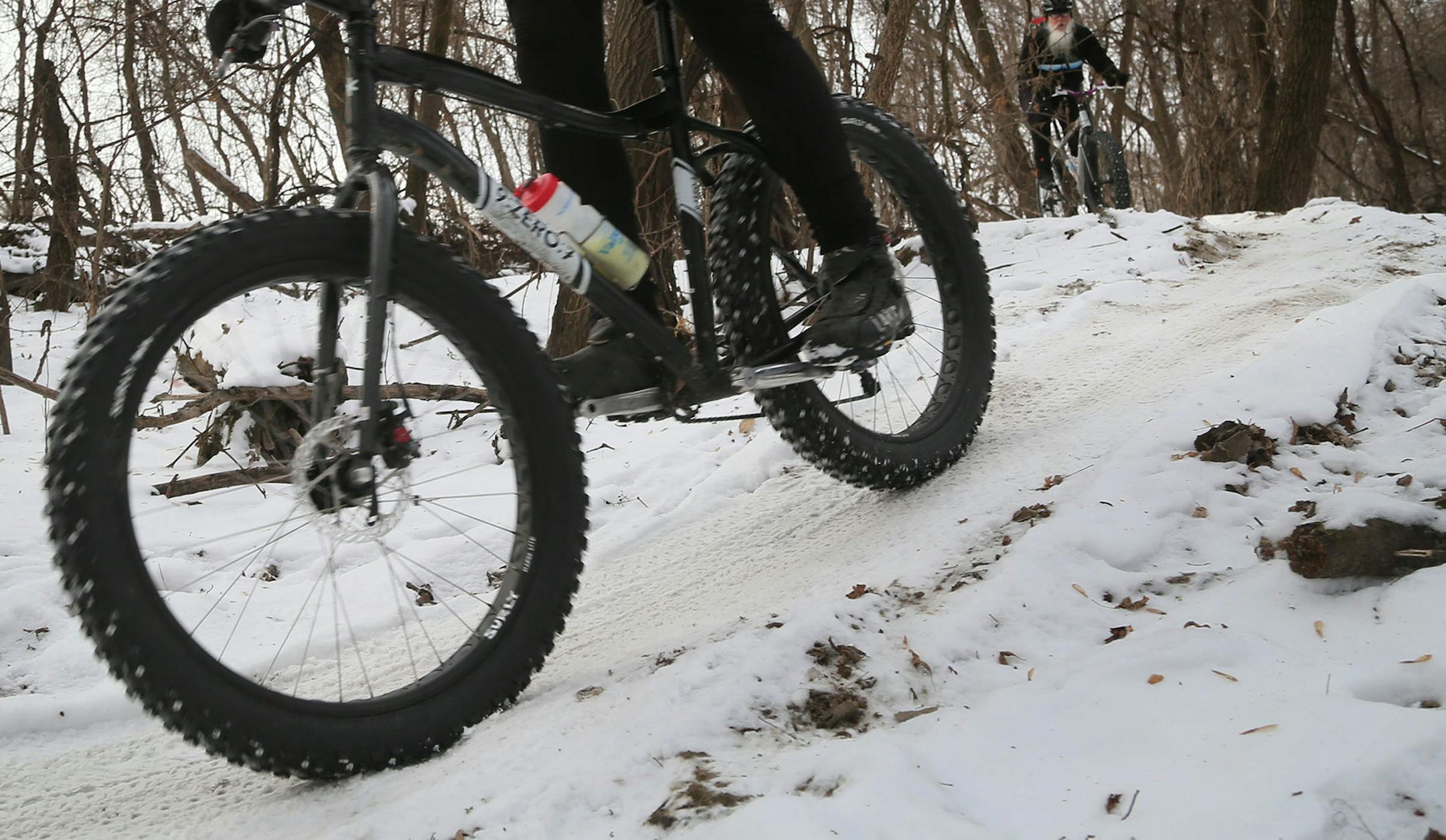 The Minnesota Off-Road Cycling Association sponsors a ride each Saturday. This week they rode on the Minnesota Valley Trail along the Minnesota River Saturday, Jan. 3, 2015, in Bloomington, MN.