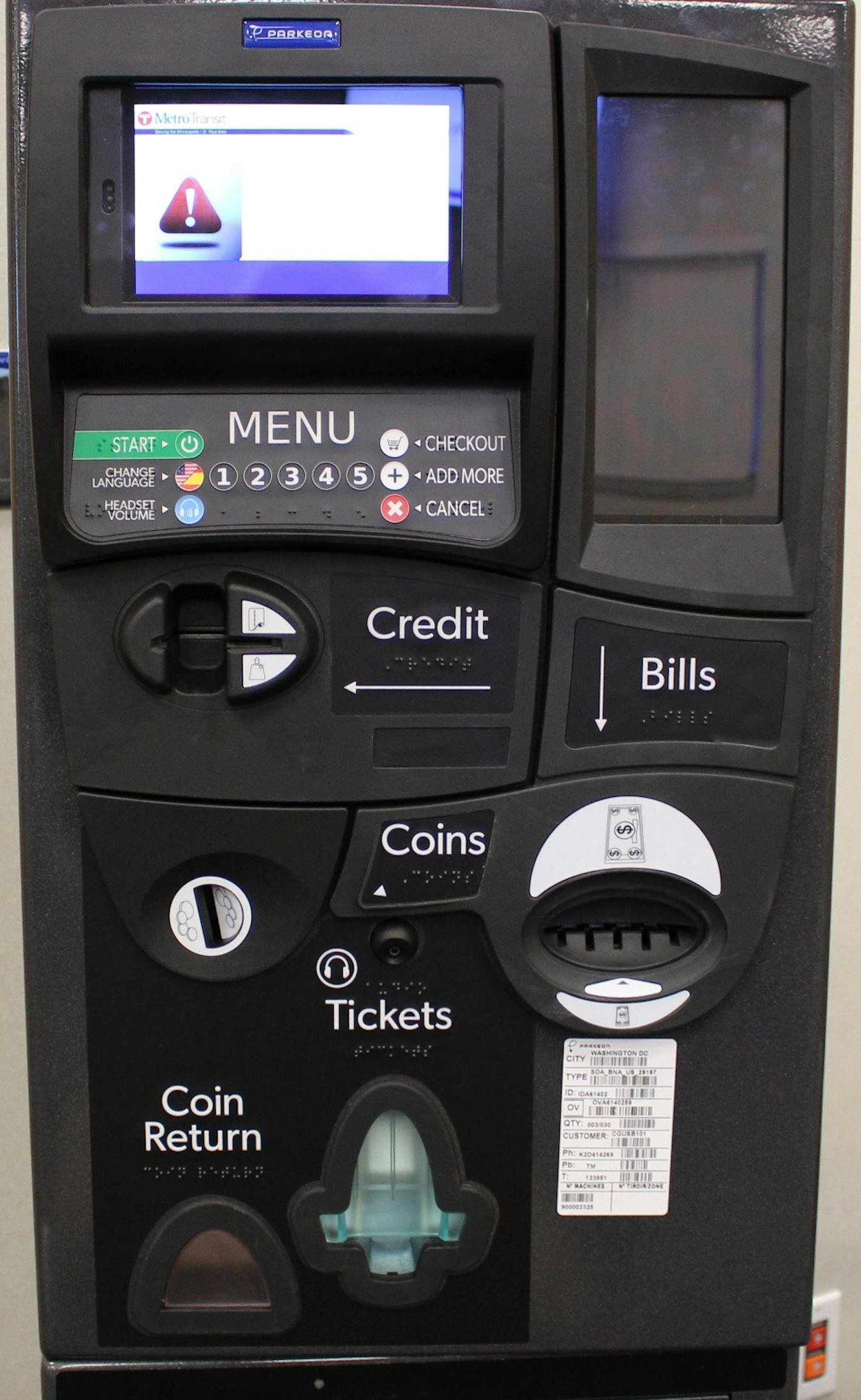 A new ticket machine for arterial bus rapid transit service.