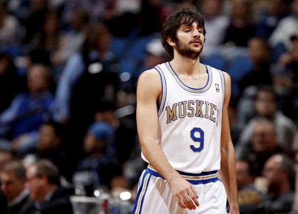 Timberwolves point guard Ricky Rubio late in the fourth quarter. Indiana beat Minnesota by a final score of 109 to 99.