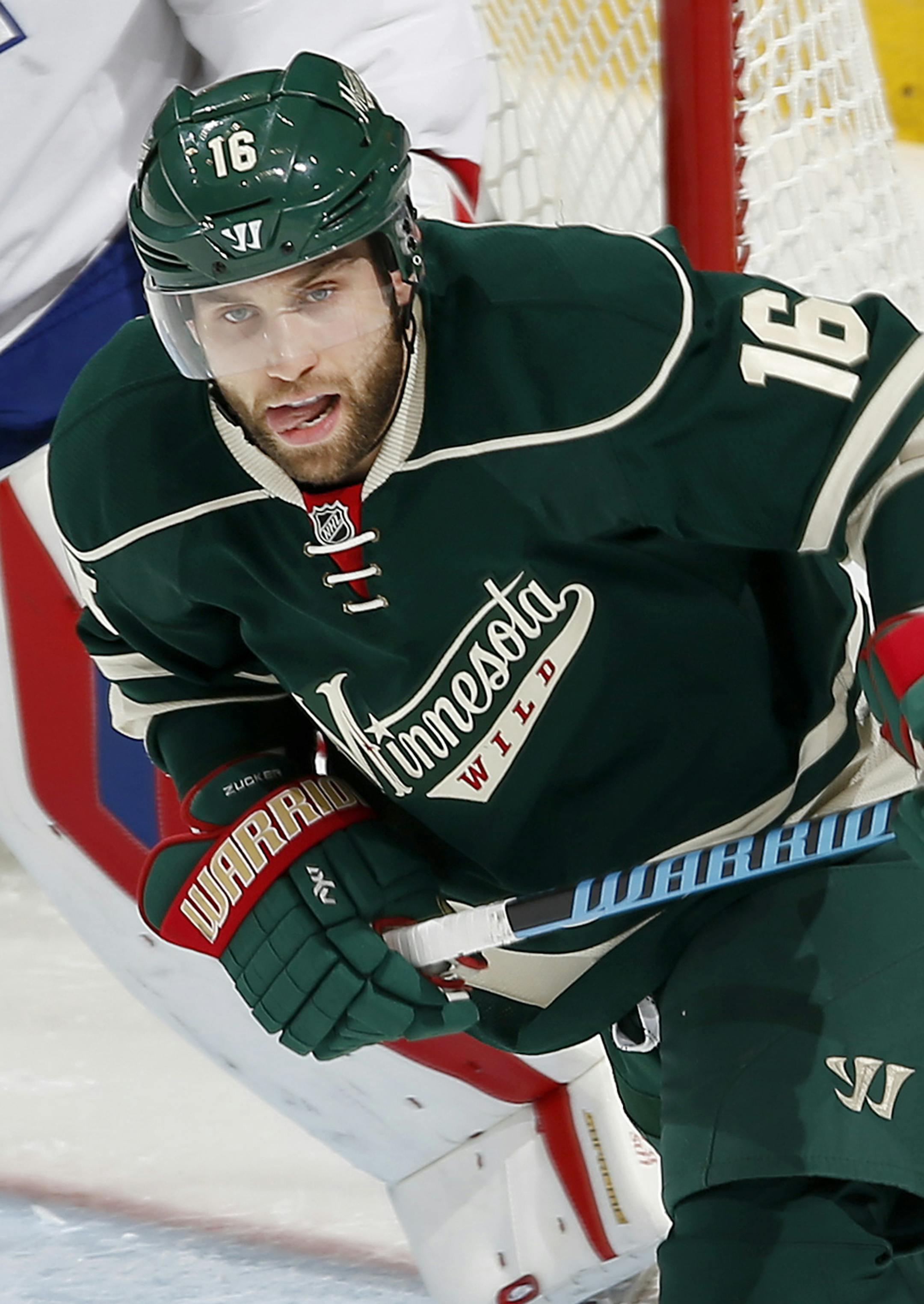 Minnesota Wild Jason Zucker (16). ] CARLOS GONZALEZ ï cgonzalez@startribune.com - December 22, 2015, St. Paul, MN, Xcel Energy Center, NHL, Minnesota Wild vs. Montreal Canadiens ORG XMIT: MIN1512231455241286