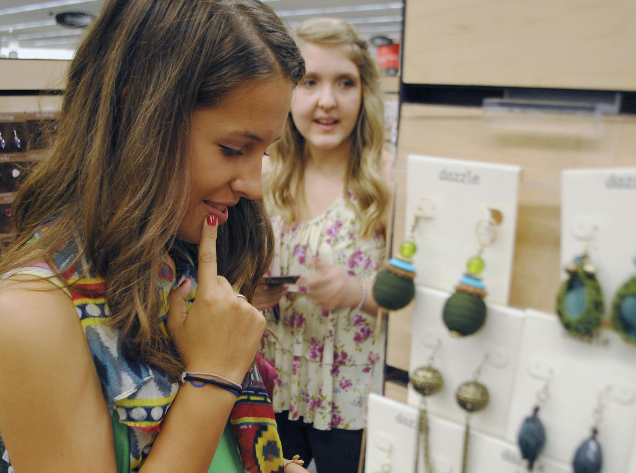 Clio Cullison, left, and Liz Doyle, both 15, did some back-to-school shopping at Nordstrom Rack.