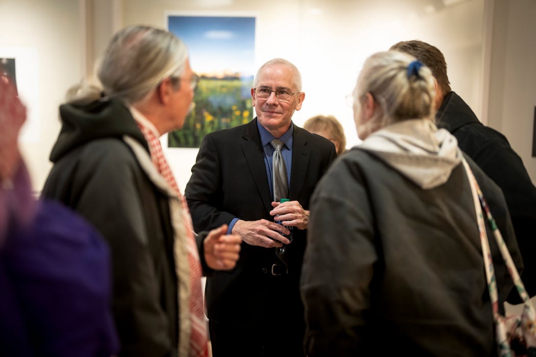 James Holloway, provost at the University of New Mexico, meets with people during a forum on the University of Minnesota's Twin Cities campus. Holloway is one of three finalists in the running to become the University of Minnesota's next president.