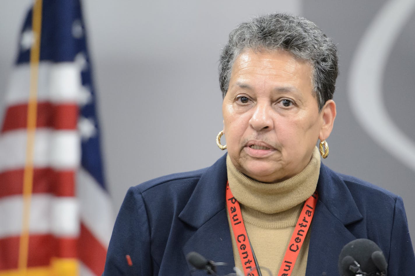 Mary Mackbee, principal of Central High School, St. Paul. ] GLEN STUBBE * gstubbe@startribune.com Wednesday October 21, 2015 849051 St. Paul Public Schools Superintendent Valeria Silva was joined by local high school principals Mike McCollor of Washington Tech, Mary Mackbee of Central, Theresa Neal of Como and Doug Revsbeck of Harding, to speak about school safety issues in a press conference Wednesday afternoon. Her statements come following reports of recent brawls at Como Park and Humboldt hi