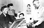 November 4, 1954 Campaign posters were produced by Family and Friends Coya works with Alice Lindquist, secretary, and Andy Marty Nordstrom, Minneapoli