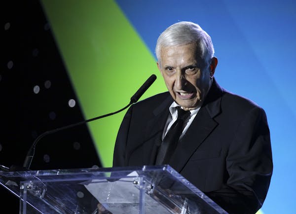 Star Tribune columnist Sid Hartman was inducted into the Minnesota Sports Hall of Fame Wednesday night at U.S. Bank Stadium, Hartman was given the lif