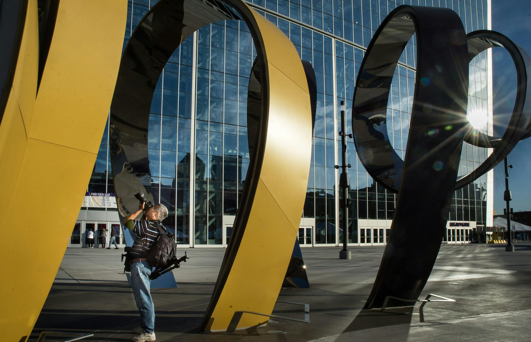 Vincent King, a member of a local architectural photography group, took photos outside U.S. Bank Stadium.