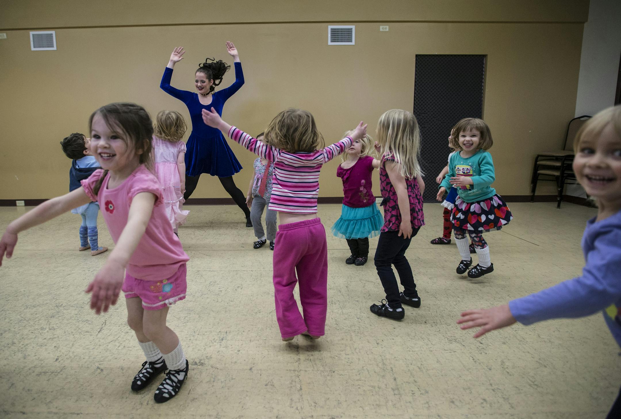 Instructor Mikayla Newby, 16, with a beginning class. The group’s Landmark Center performance will feature many young students, including 3-year-old “dance babies,” led by Newby, who said she’ll urge her young charges to “Smile!”
