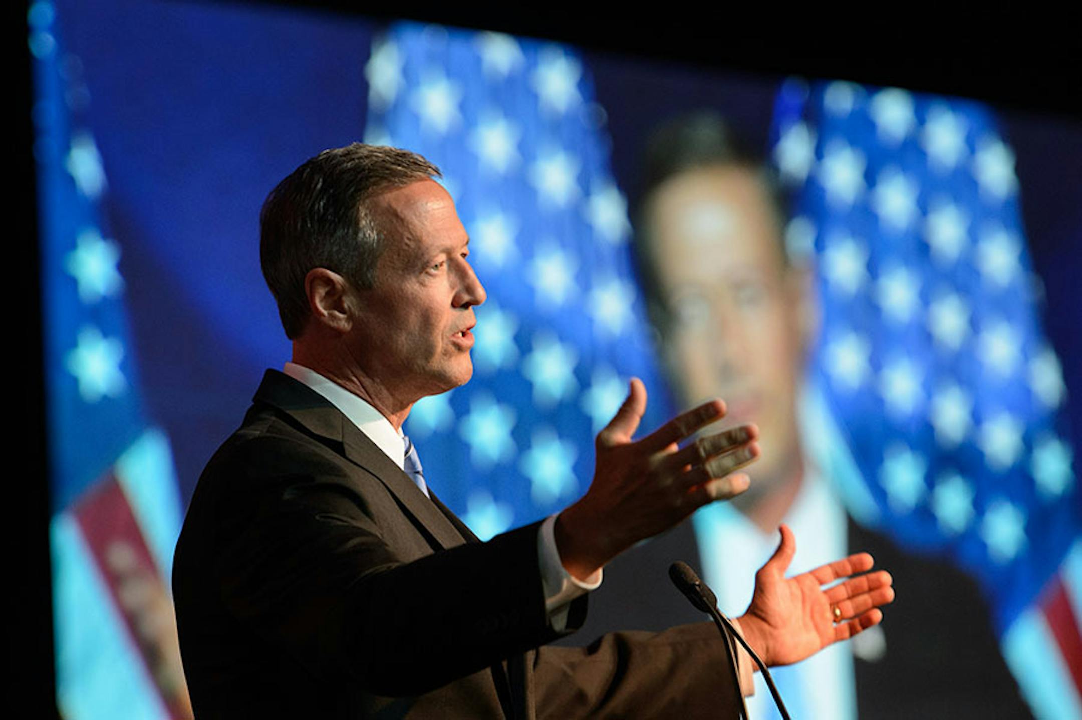 Democratic hopeful Martin O'Malley spoke to the DNC summer meeting.