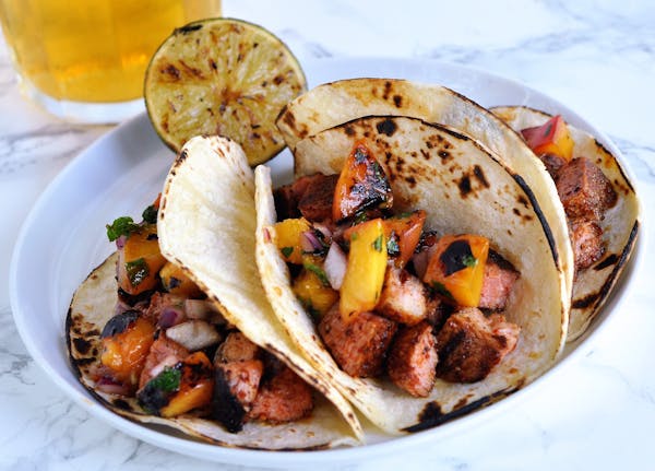 Recipe: Ancho Pork Tacos With Grilled Nectarine Salsa