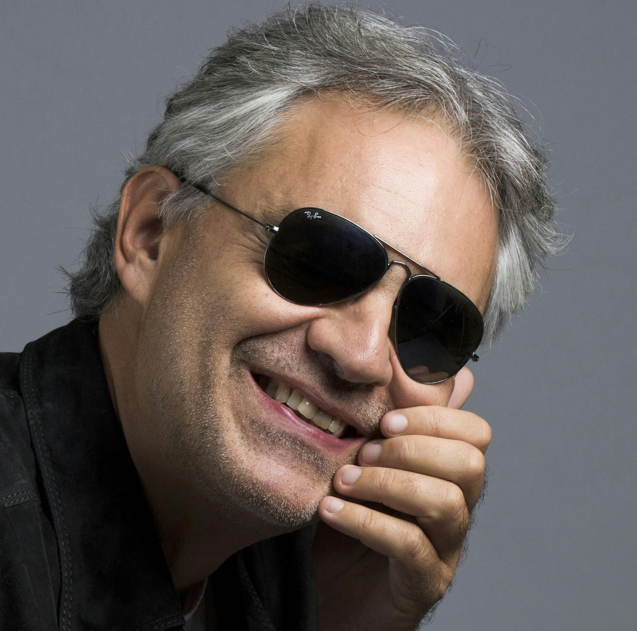 In this Oct. 29, 2015 photo, Andrea Bocelli poses for a portrait in New York. Bocelli has released an album, ìCinema,î which includes a duet with pop star Ariana Grande. (Photo by Drew Gurian/Invision/AP)