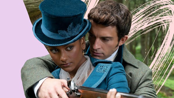 Simone Ashley and Jonathan Bailey in the second season of “Bridgerton,” which lands on Netflix Friday.