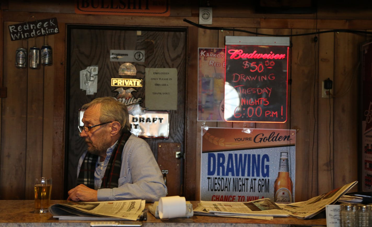 James Corniea, owner of Country Prime Time, talked about how the little farming town, of Lydia has changed. ] (KYNDELL HARKNESS/STAR TRIBUNE) kyndell.harkness@startribune.com In Lydia Min., Wednesday, April 15, 2014.