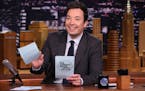 THE TONIGHT SHOW STARRING JIMMY FALLON -- Episode 0601 -- Pictured: Host Jimmy Fallon reads Hashtags on January 12, 2017 -- (Photo by: Andrew Lipovsky