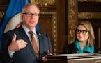 Governor Tim Walz and Lieutenant Governor Flanagan held a press conference to announce major energy and climate policy initiatives in March 2019.