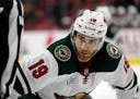 Luke Kunin, shown with the Minnesota Wild during the 2018-19 season, has been a key performer with the Iowa Wild in the AHL playoffs. His five points 