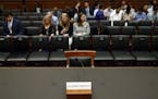 A name placard is displayed for former White House Counsel Don McGahn, who is not expected to appear before a House Judiciary Committee hearing, Tuesd