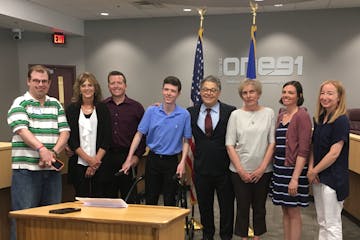 Sen. Al Franken, D-Minn., was part of a community forum Saturday on the Senate health care bill. The meeting, held at the Diamondhead Education Center