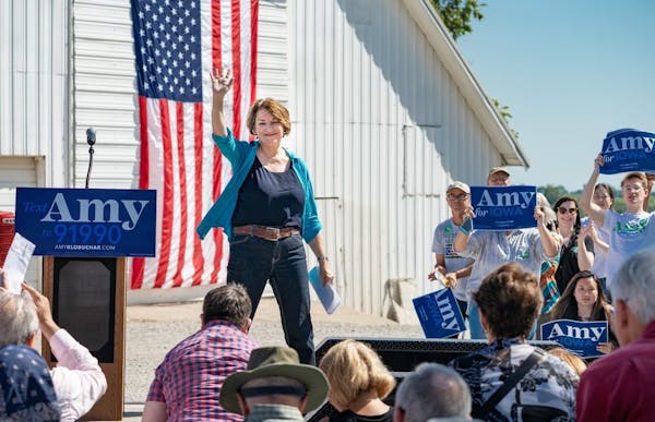 Sen. Amy Klobuchar kicked off a four-day stretch in Iowa with a rural revitalization proposal at an Ankeny, Iowa farm.