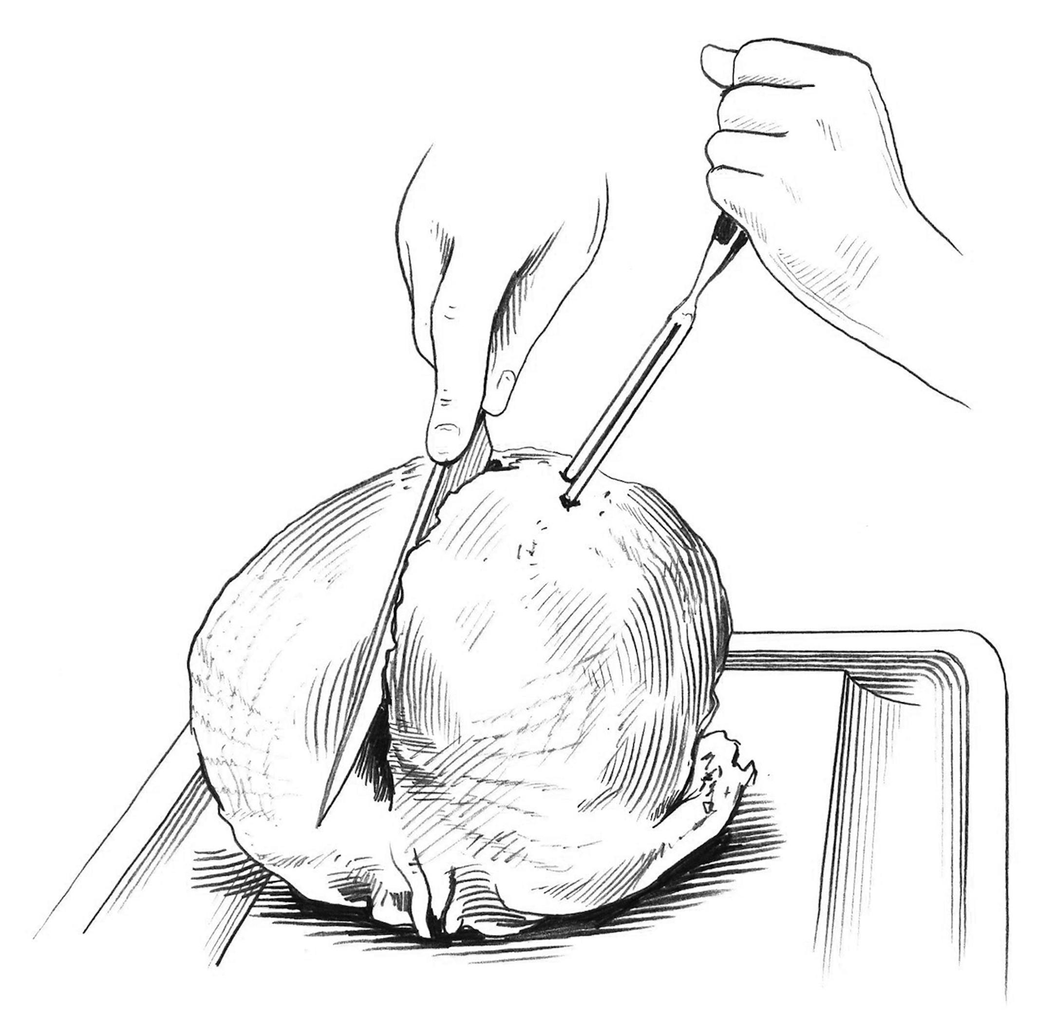 Credit:JOE McKENDRY How to carve a turkey, step by step. Step 3.