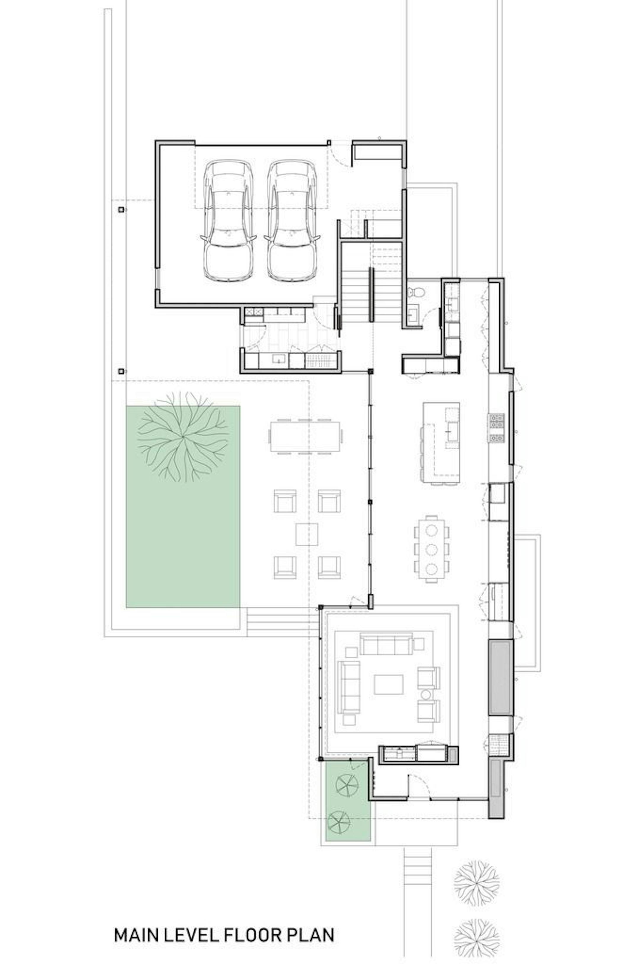 Main level floor plan by Peterssen/Keller Architecture