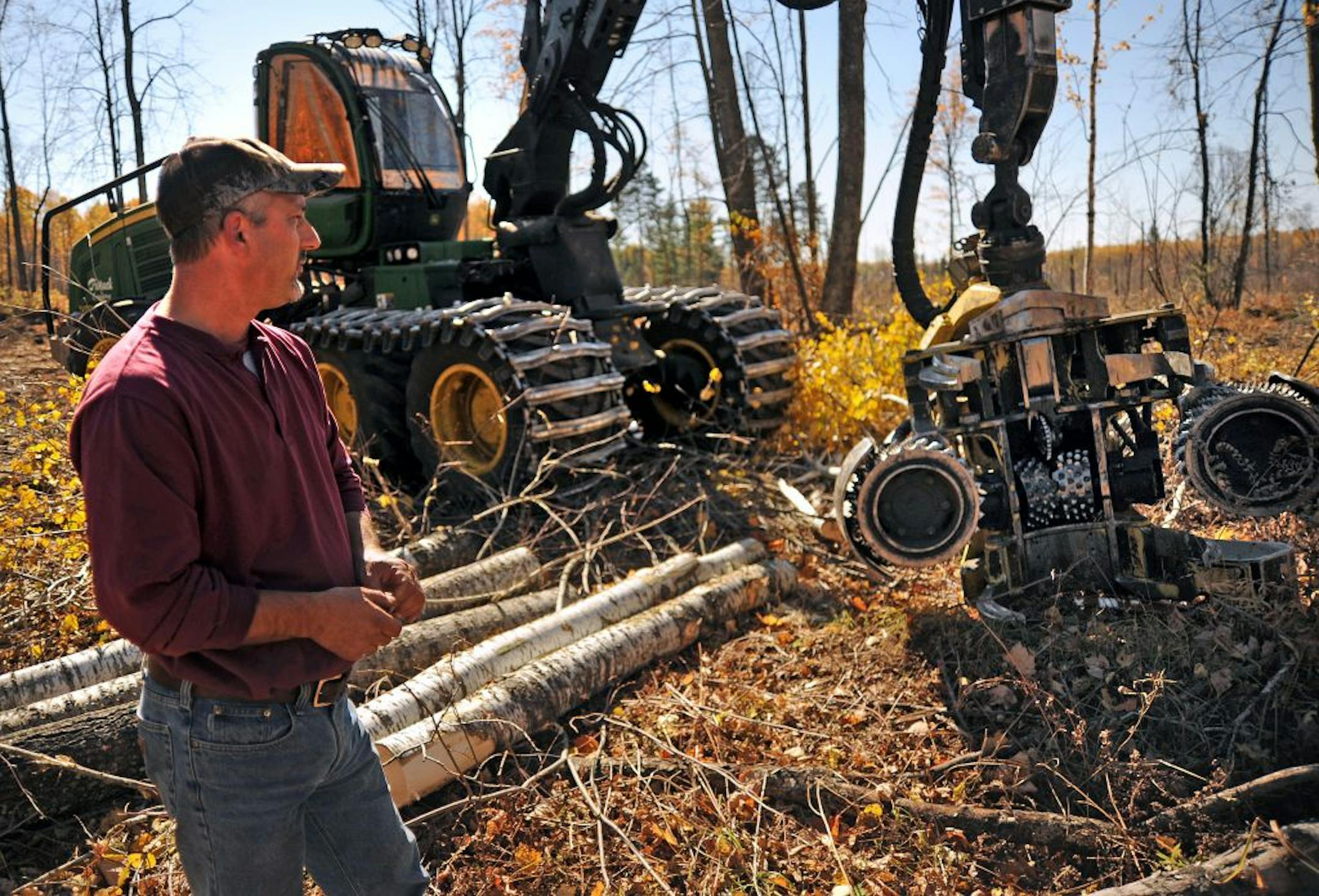 Scott Pittack, 44, was born into the logging business in northern Minnesota, but a drop in demand has led to the closing of some paper mills, leaving the future cloudy.