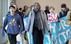 Young Minnesota activists made their way through the skyway on their way to the Xcel offices to demand that they stop buying energy from the HERC inci
