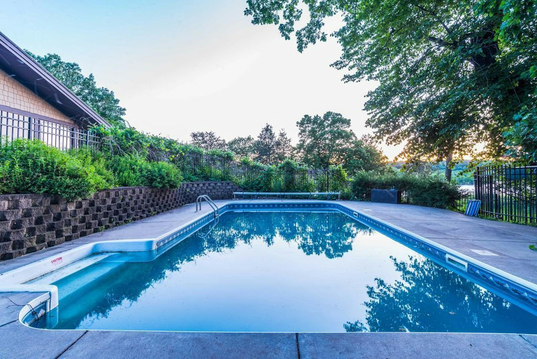 Heated swimming pool,