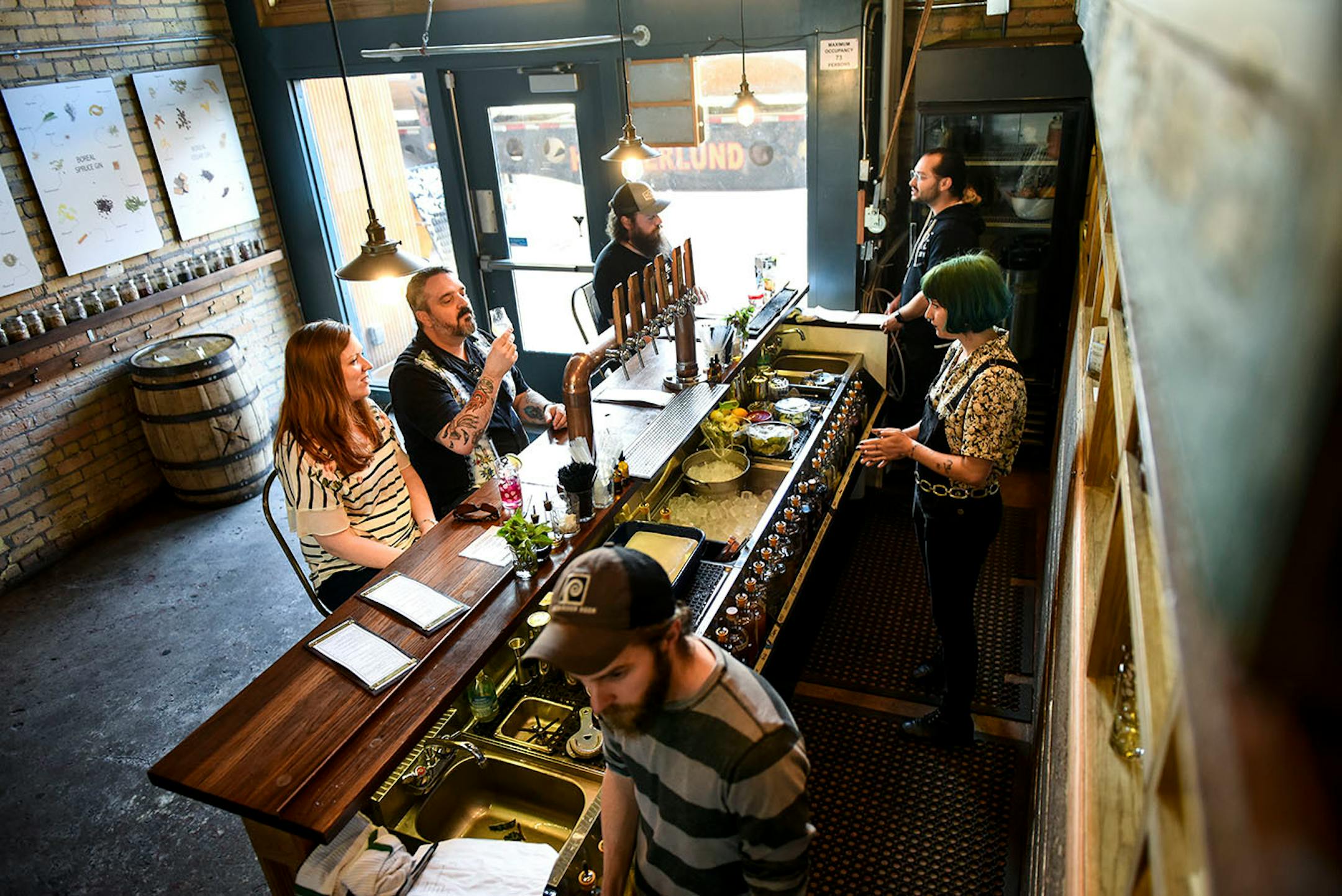 Vikre Distillery's cocktail bar Wednesday afternoon.