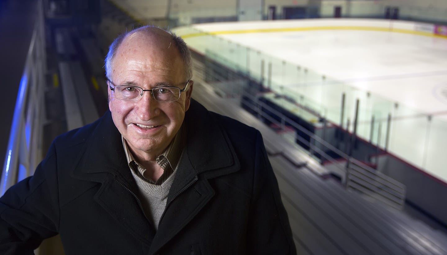 Former Gophers hockey coach Doug Woog at the Doug Woog arena, named after him in South St. Paul. (Formerly Wakota Arena.) ] Brian.Peterson@startribune.com South St. Paul, MN - 01/26/2016