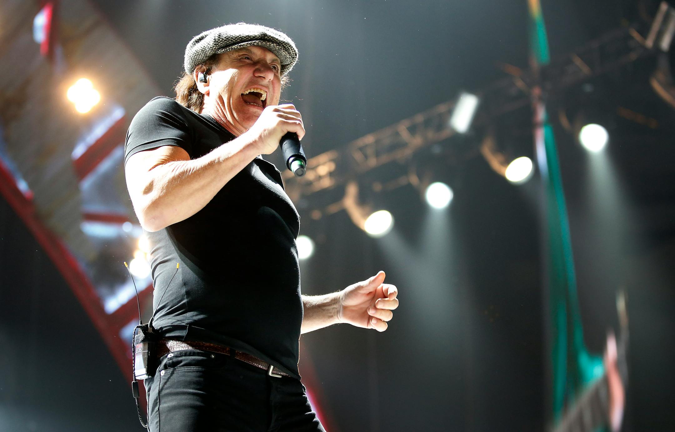 Brian Johnson and AC/DC performed at the Xcel Energy Center on Sunday night. ] CARLOS GONZALEZ cgonzalez@startribune.com - February 14, 2016, New St. Paul, MN, Xcel Energy Center, AC/DC Concert