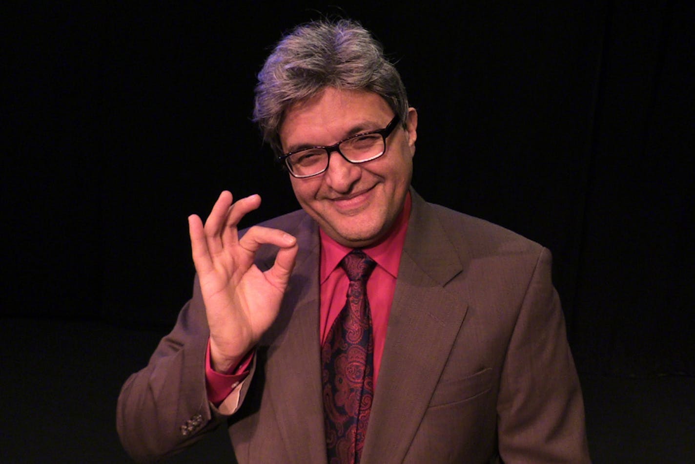 Zaraawar Mistry in the 2015 Fringe Festival show "Dr. Deep - Shake Your Noggin Like a Bobblehead."