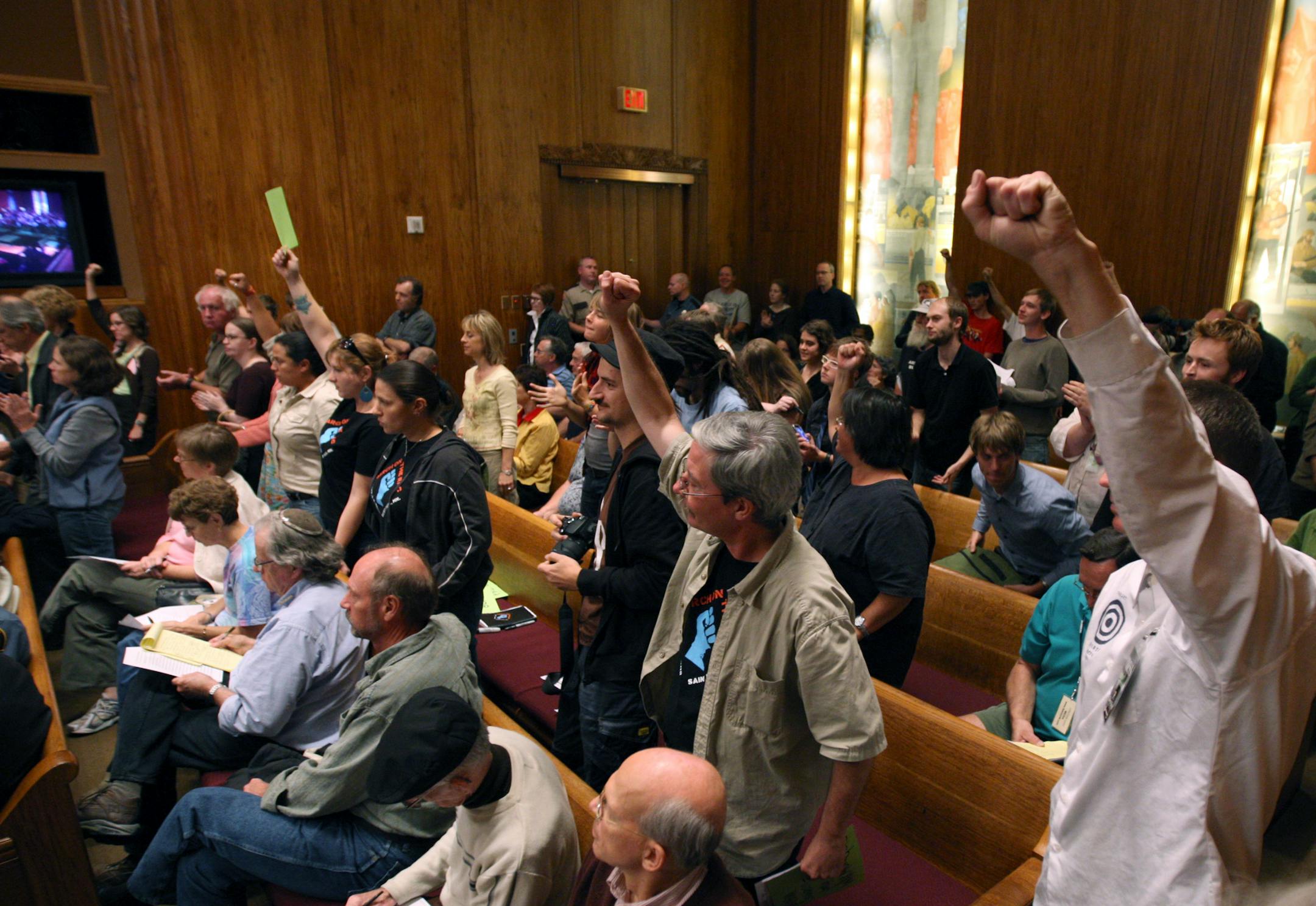 St. Paul City Council chambers were filled Wednesday night with people trying to sort out what happened during the Republican National Convention. Council Member Dave Thune, who called the meeting, said, "Everyone needs to be heard on this."