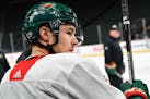 Zach Parise was back at practice Friday, skating with the Wild during his recovery from back surgery. ] GLEN STUBBE &#xef; glen.stubbe@startribune.com