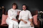 Chef Jamie Malone and chef de cuisine Alan Hlaeben sat for a portrait at the Grand Cafe.