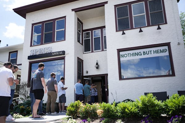 Customers lined up out the door July 1 to purchase newly-legal THC edibles at Nothing But Hemp on St. Paul’s Grand Avenue.